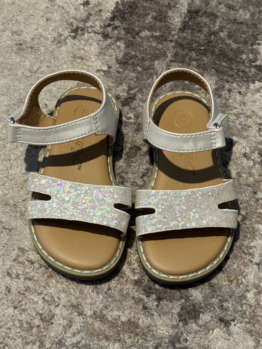Cat & Jack Silver Glitter Kids Sandals